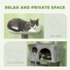 PawHut Cat Tree, 138cm Cat Tower with Sisal Scratching Posts and Pad, Bed, Condos, Platforms, Toy Balls, Anti-Tip Kit, Kitten Activity Centre for Indoor, Light Grey