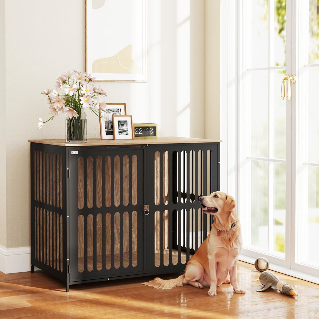 Curated visual reference: Dog Crates Soft Sided Chew Resistant Liner Option Reference: Pawhut Dog Crate Furniture Dog Cage Side End Table Indoor