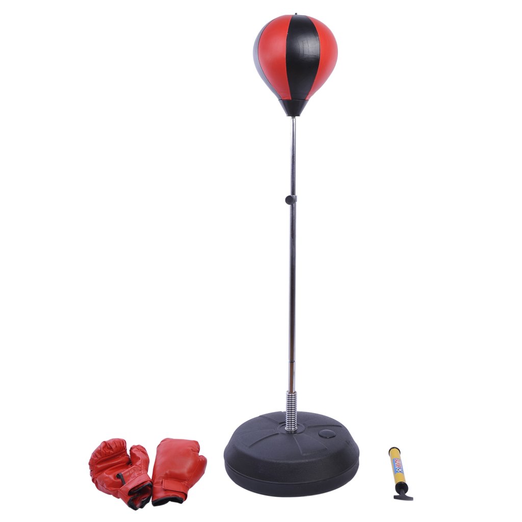 HOMCOM Training Boxing Punch Ball Set 125-145H x 43cm with Gloves Air ...