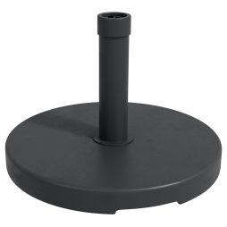 Outsunny 15kg Concrete Parasol Base, Heavy Duty Patio Umbrella Stand with Grip Handle, 46.5cm Round Garden Parasol Holder for 24 to 38mm Poles, Black