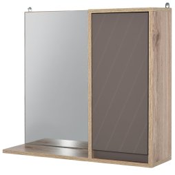 HOMCOM Bathroom Mirror Cabinet, Wall-Mounted Bathroom Cabinet with Mirror and Adjustable Inner Shelf,  57L x 14.2W x49.2H cm