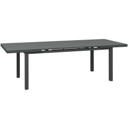 Outsunny 246 cm Extending Garden Table, Rectangle Outdoor Dining Table for 6-8, Aluminium Frame for Patio, Balcony - Charcoal Grey