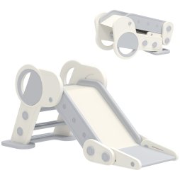 AIYAPLAY Kids Slide Freestanding Toddler Slide Foldable for Indoor Outdoor 1.5-3 Years Old, Grey
