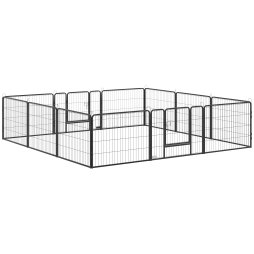 PawHut Dog Pen 12 Panels Puppy Pen Heavy Duty Pet Playpen for Indoor Outdoor for Dogs, Rabbits, Ducks 60cm High