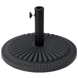 Outsunny 14kg Round Cement Parasol Base Umbrella Weight Stand Holder Fits 35mm, 38mm, 48mm Pole for Patio Outdoor Garden - Black