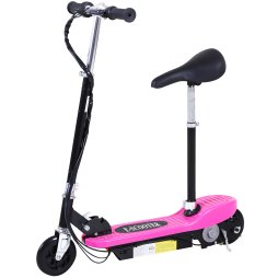 HOMCOM Outdoor Ride On Powered Scooter 120W Motor Bike 2 x 12V Battery - Pink