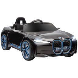 HOMCOM BMW i4 Licensed 12V Electric Car for Kids, Kids Electric Ride-on with Remote Control, Suspension Wheels, Music, Horn, Lights, MP3 Slot, Portable Battery, for Ages 3-6 Years - Black