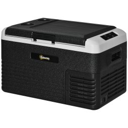 Outsunny 30L Car Refrigerator, Portable Compressor Car Fridge Freezer, Electric Cooler Box with 12/24V DC and 110-240V AC for Camping, Driving, Picnic, Down to -20°C, Grey and Black