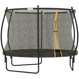 SPORTNOW 8ft Trampoline with Enclosure Net, Spring Cover, Outdoor Trampoline, Garden, Jumping Mat, Black