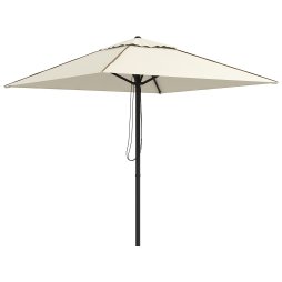 Outsunny 2M Garden Parasol Umbrella with Vent, Sun Shade Canopy with 4 Ribs, Piping Side, Umbrella for Garden Table, Balcony and Outdoor, Beige