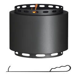 Outsunny Smokeless Fire Pit, 48.5cm Portable Wood Burning Firepit with Poker for Garden Camping Bonfire Party, Metal, Black