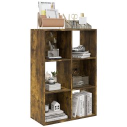HOMCOM 6-Cube Bookshelf, Modern Freestanding 3-Tier Bookcase, Display Shelving Unit for Living Room, Bedroom, Home Office, Study
