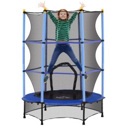 HOMCOM 4.6FT Kids Trampoline with Safety Enclosure, 55