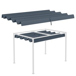 Outsunny Retractable Pergola Roof, Sun Shade Cover, UV30+ Protected Replacement Canopy Fabric for 2.85 x 2m Pergola, Dark Grey