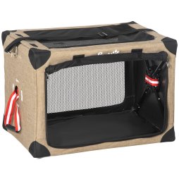 PawHut Foldable Pet Carrier for Small and Miniature Dogs, Portable Cat Carrier Soft Side Pet Travel Crate with Removable Mat, Breathable Mesh - 65 x 45 x 45 cm