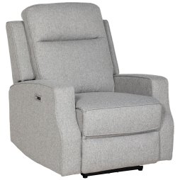 HOMCOM Electric Fabric Recliner Armchair, Reclining Chair with Adjustable Leg Rest, USB Port, for Limited Space Home Living Room, Grey