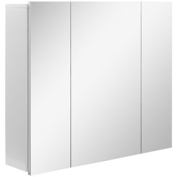 kleankin Bathroom Medicine Cabinet with Mirror, Wall Mounted Bathroom Mirror Cabinet with 3 Doors, Adjustable Shelves, White