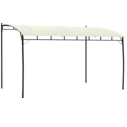 Outsunny 3 x 4m Pergola, Lean to Garden Gazebo with UV-Resistant Canopy and Metal Frame, Outdoor Sun Shade Shelter for Porch, Patio, Deck, Cream White