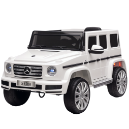 HOMCOM Mercedes Benz G500 Licensed 12V Kids Electric Ride On Car  Toy with Parental Remote Control Battery-powered 2 Motors Music Lights MP3 for 3-8 Years Old White
