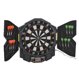 HOMCOM DART BOARD SET ELECTRONIC DARTBOARD LED DIGITAL SCORE DISPLAY SOFT TIP 27 GAMES SPEAKER SOUND WITH DARTS