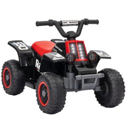 AIYAPLAY 6V Electric Car for Kids, Battery Powered Kids ATV, Quad Bike with Forward Backward, LED Headlights, for Ages 18-36 Months, Red