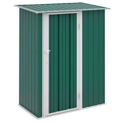 Outsunny 5ft x 3ft Metal Garden Storage Shed, Outdoor Tool Shed with Sloped Roof, Lockable Door for Tools, Equipment, Green