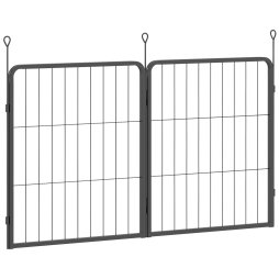 PawHut Dog Pen, 2 Panel Puppy Pen, Portable, Detachable, For Small Dogs, 60cm Tall, Black