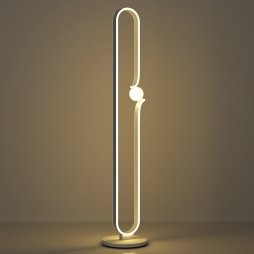 HOMCOM LED Floor Lamp, Dimmable Floor Standing Lamp with Glass Night Light, Foot Switch for Living Room, Bedroom, Office, White