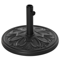 Outsunny 13kg Garden Parasol Base, Round HDPE Concrete Patio Umbrella Stand for 35mm / 38mm / 48mm Pole, Outdoor Sun Shade Parasol Weight Holder, Black