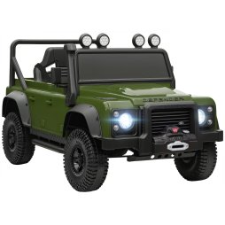 AIYAPLAY Land Rover Licensed Electric Car for Kids, 12V Battery-Powered Kids Ride On Car with Remote Control, Music, Horn, Suspension Wheels, LED Lights, Off-Road Toy for 3-5 Years Old, Green