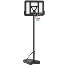 SPORTNOW Height Adjustable Basketball Hoop and Stand, Freestanding Basketball Stand, Net w/ Wheels, Enlarged Base, PE Backboard, 2-3.05m - Black