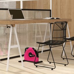 SPORTNOW Mini Exercise Bike, Portable Pedal Exerciser, Under Desk Bike with LCD Display for Legs and Arms, Rehabilitation, Therapy Home Office Workout, Pink