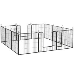 PawHut Dog Pen 12 Panels Puppy Pen Heavy Duty Pet Playpen for Indoor Outdoor for Dogs, Rabbits, Ducks 80cm High