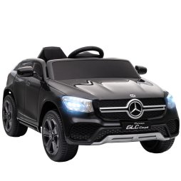 AIYAPLAY Mercedes-Benz GLC Coupe Licensed Kids Ride on Car, 12V Battery Powered Kids Electric Car with Remote Control, Soft Start, LED Light, Music, MP3, 3 Speed, for 3-6 Years, Black
