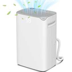 HOMCOM 20L/Day Dehumidifier with Continuous Drainage, 2.5L Water Tank, 24H Timer, Digital Humidity Display, Dehumidifier for Home Damp, Bedroom, Condensation, Mould, Laundry Drying