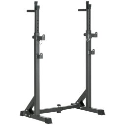 SPORTNOW Heavy-Duty Squat Rack, Adjustable Barbell Rack with Dip Station, Multi-Function Weight Lifting, for Home, Gym, Max Load 150kg - Black