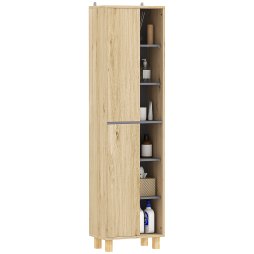 HOMCOM Bathroom Storage Cabinet, Bathroom Storage Unit, Freestanding Bathroom Cabinet with 6 Open Compartments and 6 Shelves