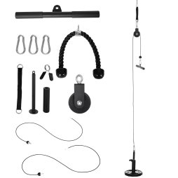 SPORTNOW Cable Machine Pulley System, Lat Pull Down System with DIY Loading Weight for Home Gym Biceps Triceps Arm Shoulder Back Training