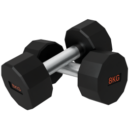 SPORTNOW Dumbbells Set, Hand Weights Pair with 12-Sided Shape and Non-Slip Grip for Men Women Home Gym Workout, 2 x 8kg