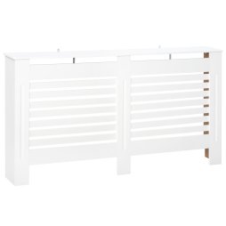 HOMCOM Radiator Cover, Modern MDF White Painted Cabinet with Horizontal Slats for Living Room, Bedroom, 172L x 19W x 81H cm