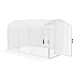 Outsunny 3 x 2 x 2m Polytunnel Greenhouse with Hinged Door, Walk-in Grow House Tent with UV-resistant PE Cover, Galvanised Steel Frame, Clamps, White