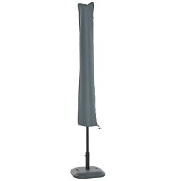 Outsunny Parasol Cover, Cantilever Umbrella Cover for 2-3.5 m Parasols, 420D Oxford Fabric Banana Umbrella Protector with Zipper for Outdoor Garden, Patio, Grey
