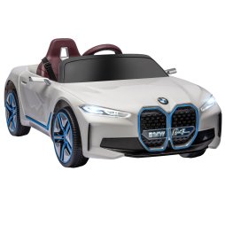 HOMCOM BMW i4 Licensed 12V Electric Car for Kids, Kids Electric Ride-on with Remote Control, Suspension Wheels, Music, Horn, Lights, MP3 Slot, Portable Battery, for Ages 3-6 Years - White