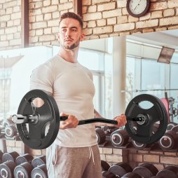 SPORTNOW 4ft Barbell Bar up to 100kg for 5cm Weight Plates with Spring Clips, Home Gym Weight Lifting Bar, 8kg