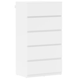 HOMCOM Chest of Drawers, 5 Drawers Storage Cabinet Floor Tower Cupboard for Bedroom Living Room, White