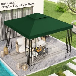 Outsunny 3 x 3(m) Gazebo Canopy Roof Top Replacement Cover Spare Part Dark Green (TOP COVER ONLY)