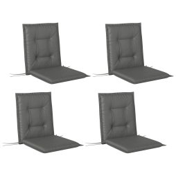Outsunny Set of 4 Garden Chair Cushions with Backs, 108L x 50W x 5H cm Outdoor Seat Cushions Outdoor Seat Pads with Backrest, Tufted Back, Ties Dining Chair, Light Grey