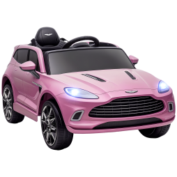 AIYAPLAY Aston Martin DBX Licensed 12V Kids Ride on Car, Kids Electric Car with Remote Control, 4 Suspension Wheels, LED Lights, Music, Horn, Slow Start, for Ages 3-6 Years, Pink