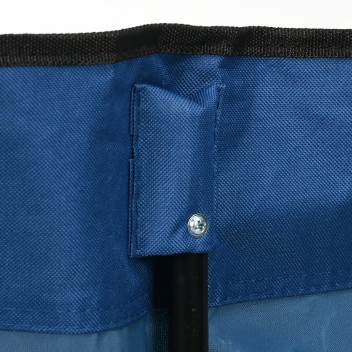 Outsunny 6 Seater Folding Bench, Outdoor Camping Chair Portable Sports Spectator Chair with Metal Frame, Cup Holder & Carry Bag, Blue