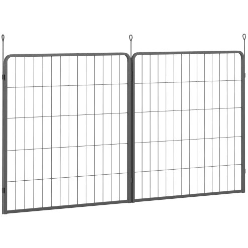 PawHut Dog Pen, 2 Panel Puppy Pen, Portable, Detachable, For Medium Dogs, 60cm Tall, Black
